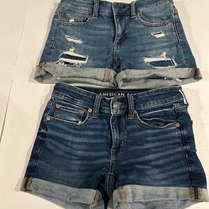 Lot of 2 American Eagle size 2 denim shorts